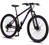 Bicicleta Aro 29 Aço Carbono KGT Freios a Disco Suspensão 21 marchas - AURORA